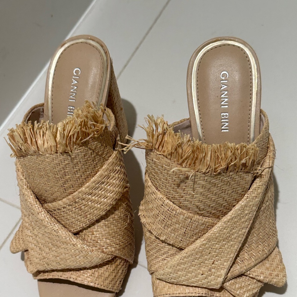 Gianni Bini Tan Woven Heels - Picture 7 of 10